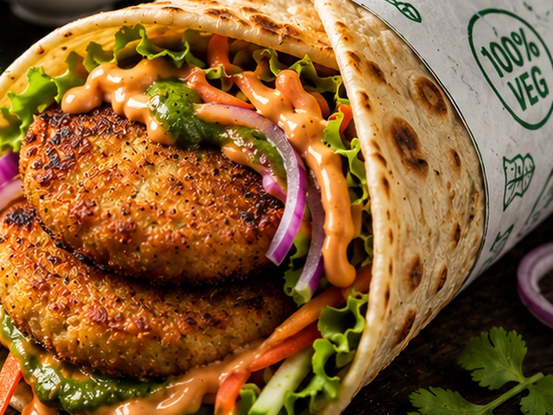 Aloo Tikki Wrap